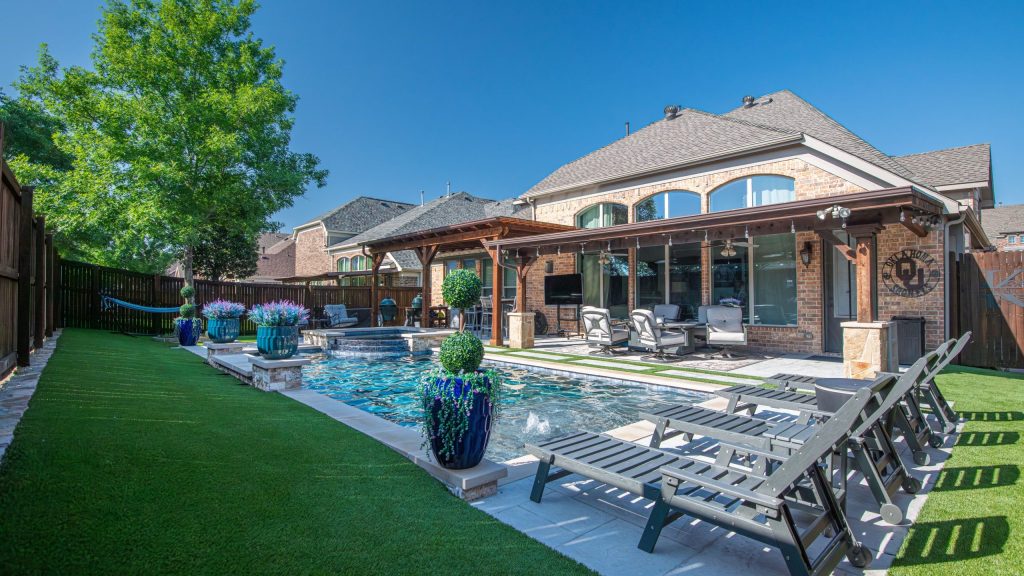 Beautiful outdoor living space with greenery and relaxing garden-inspired design